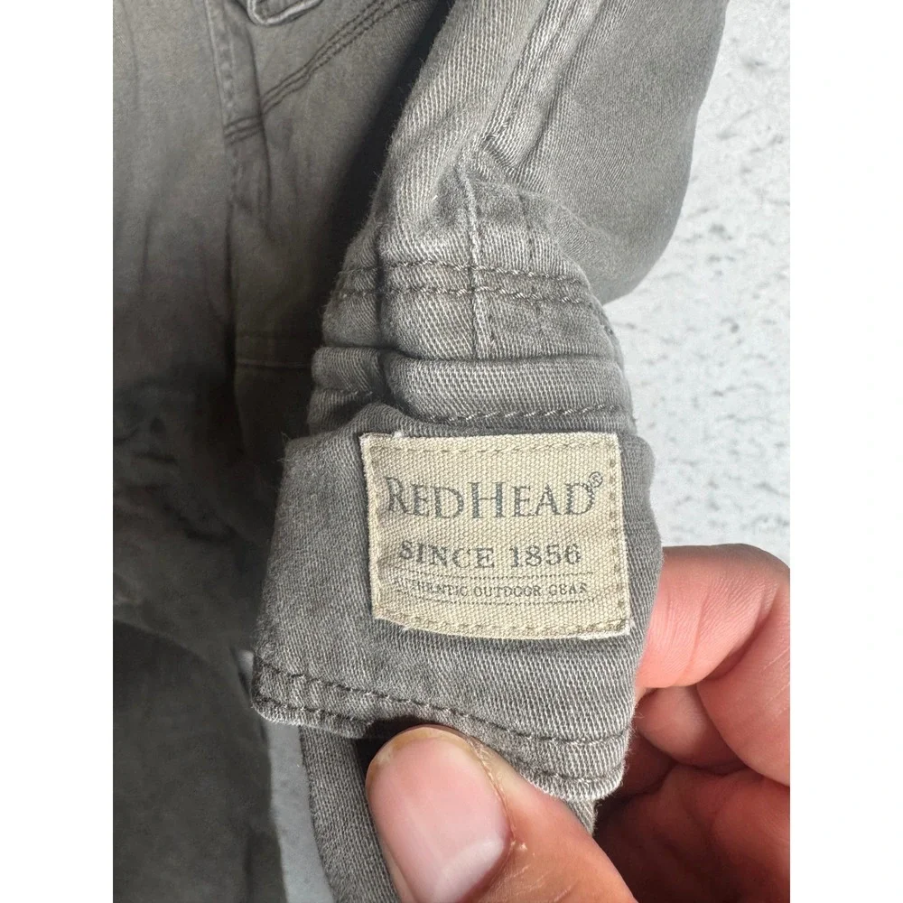 RedHead Flannel Lined Cargo Pants Mens 40x32 Green Cotton Blend Work Wear